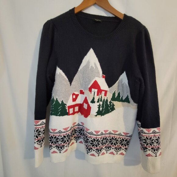 Women's Talbots Christmas Winter Sweater Lp Petite - Picture 1 of 3